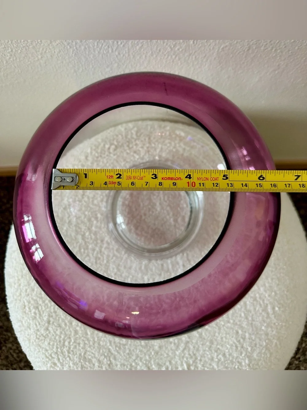 Mainstays 8” Purple Ombre Glass Hurricane Pillar Candle Holder